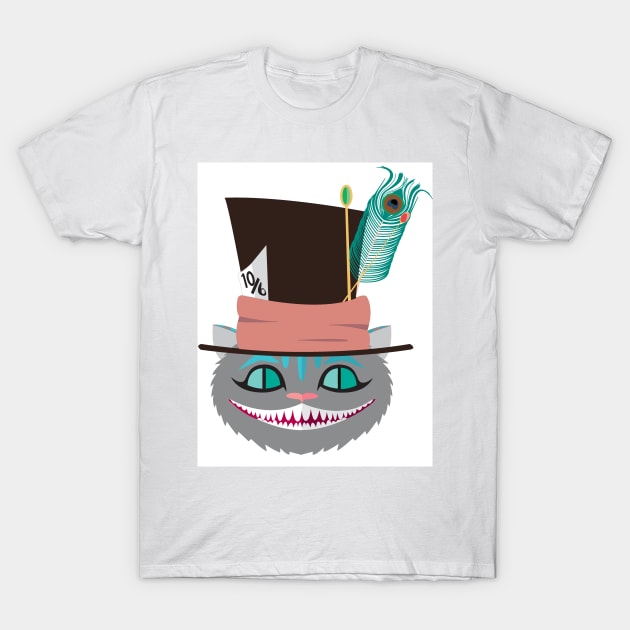 cheshire hat T-Shirt by aliceinw4evr